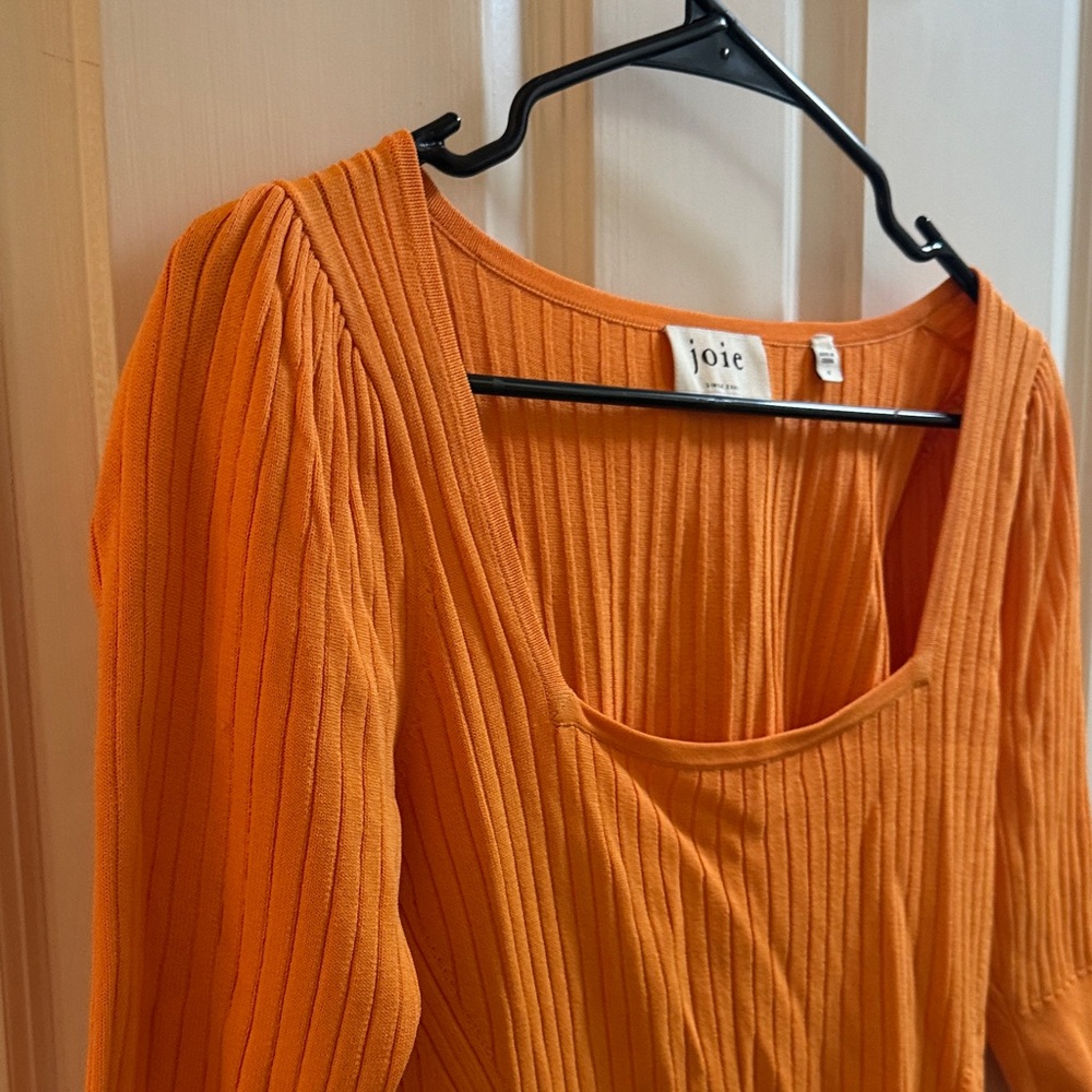 Joie Orange Ribbed Knit Top - Picture 3 of 4